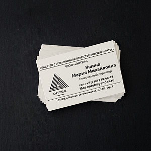 Наше портфолио - Дизайн визитки для ООО "ЭНТЕХ"