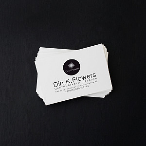 Наше портфолио - Дизайн визитки для цветочного салона "Din.K.Flowers"