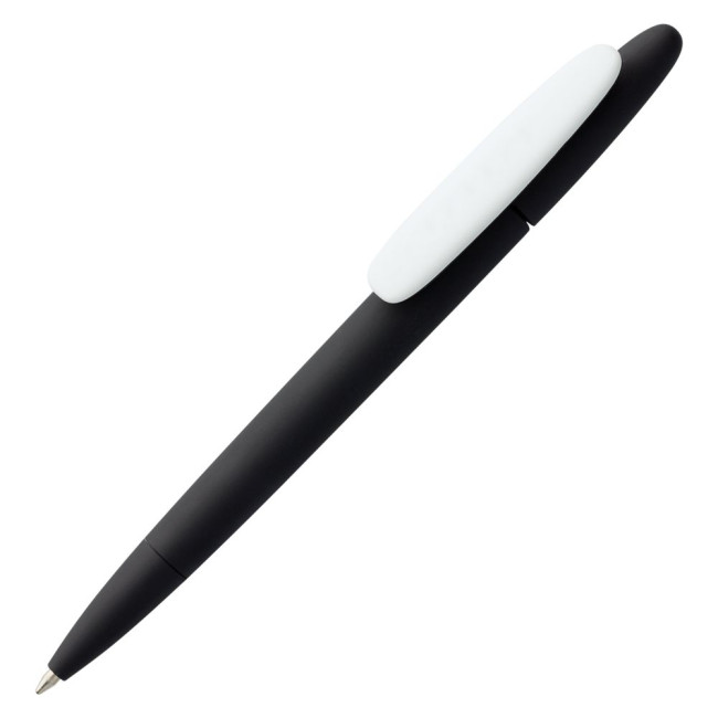 Ручка шариковая Prodir DS5 TRR-P Soft Touch, черная с белым Ручка шариковая Prodir DS5 TRR-P Soft Touch, черная с белым