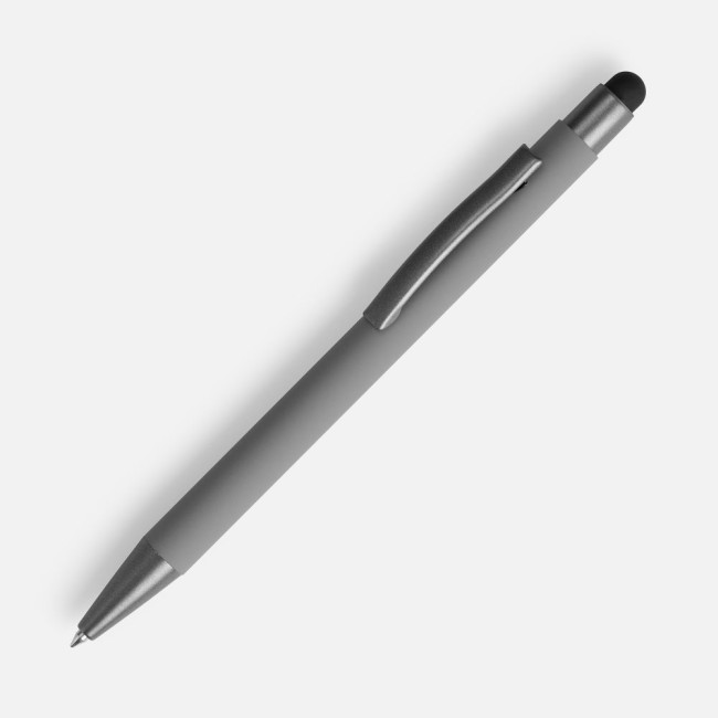 Ручка шариковая Atento Soft Touch со стилусом, серая Ручка шариковая Atento Soft Touch со стилусом, серая