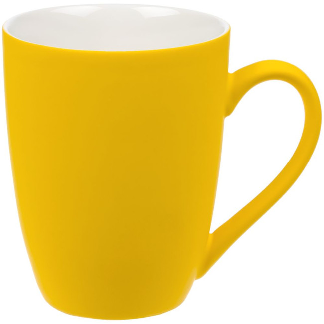Кружка Good Morning с покрытием софт-тач, желтая Кружка Good Morning с покрытием софт-тач, желтая