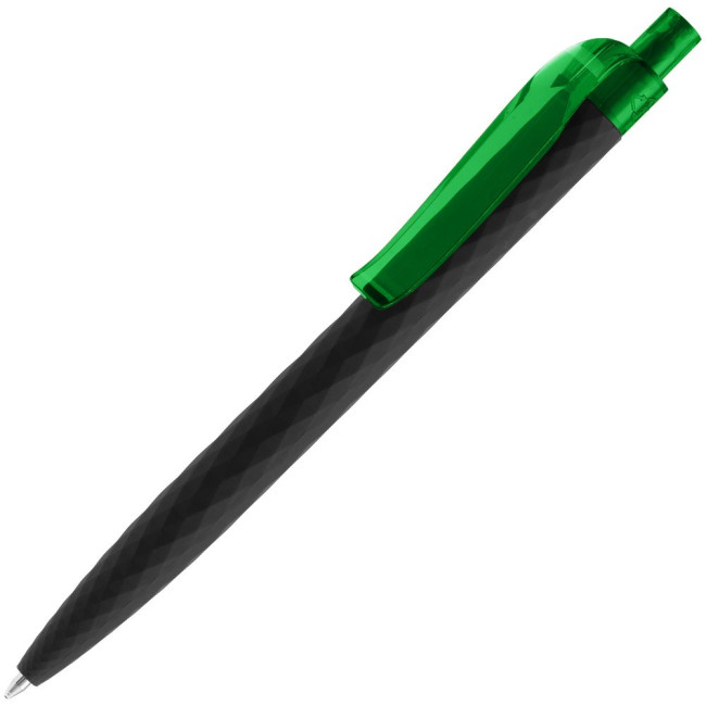 Ручка шариковая Prodir QS01 PRT-T Soft Touch, черная с зеленым Ручка шариковая Prodir QS01 PRT-T Soft Touch, черная с зеленым