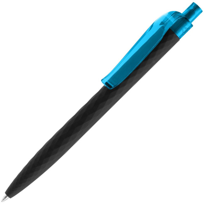 Ручка шариковая Prodir QS01 PRT-T Soft Touch, черная с голубым Ручка шариковая Prodir QS01 PRT-T Soft Touch, черная с голубым