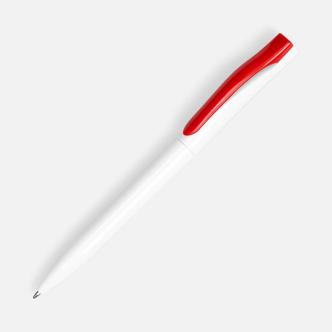 Ручка шариковая Pin, белая с красным Ручка шариковая Pin, белая с красным