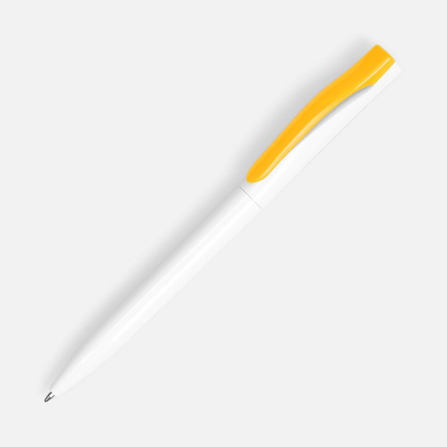 Ручка шариковая Pin, белая с желтым Ручка шариковая Pin, белая с желтым