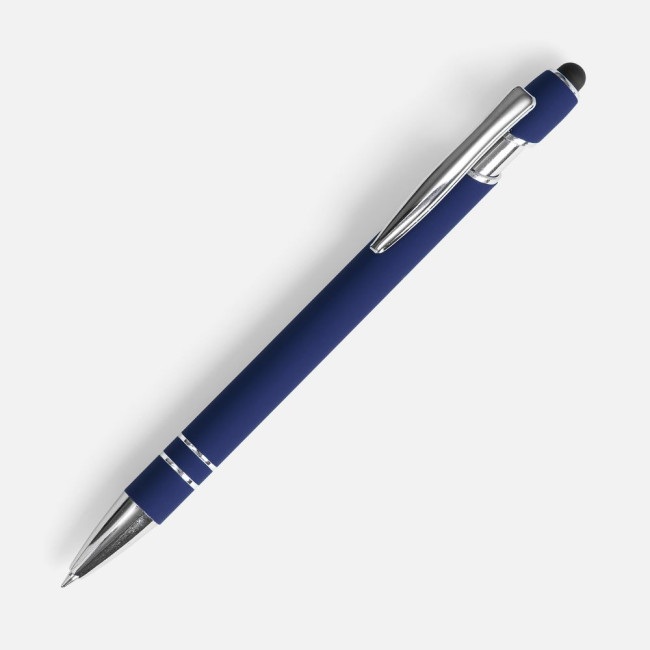 Ручка шариковая Pointer Soft Touch со стилусом, темно-синяя Ручка шариковая Pointer Soft Touch со стилусом, темно-синяя