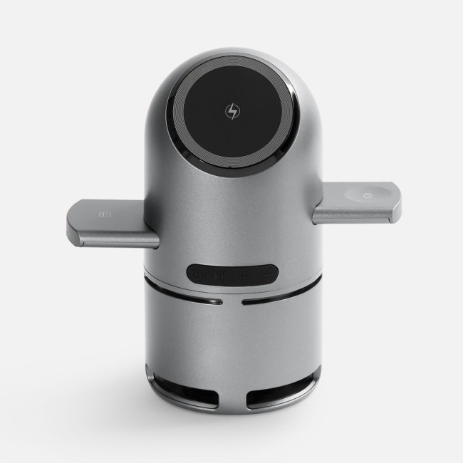 Bluetooth-колонка с беспроводной зарядкой Droid, серая Bluetooth-колонка с беспроводной зарядкой Droid, серая